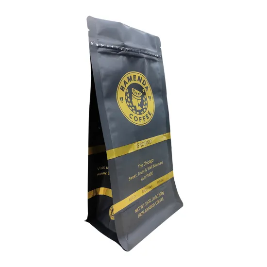 Sustainable Custom Logo Laminated Material Box Bottom Coffee Beans Bags