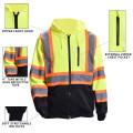 Hi Vis Sweatshirt Reflective Safety Fleece Zipper Hoodie