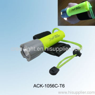 New High Power Diving Light Ack-1056c (f98s) W/ Cree Xml T6 Bulb And Velcro Belt 