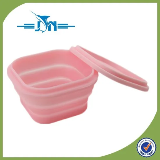 high quality silicone collapsible lunch box microwave portable lunch box
