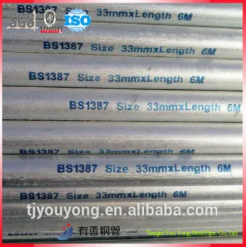 Building material BS1387 galvanised steel pipes