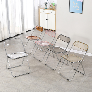 Nordic Transparent Lucite Dining Chair - Portable Indoor/Outdoor Pet-Friendly Folding Chair