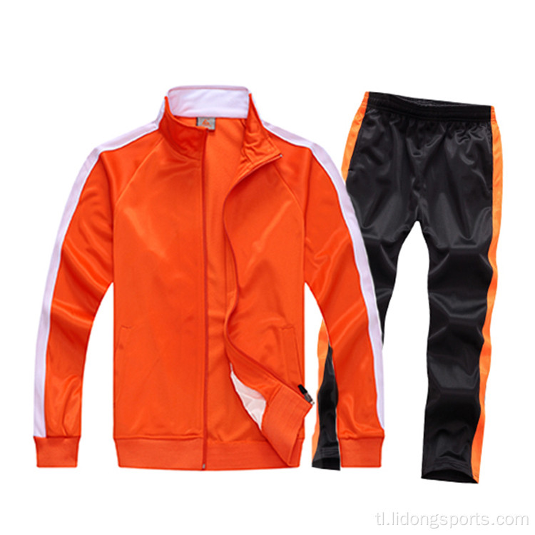 Plain women trackuit set mens polyester track suit