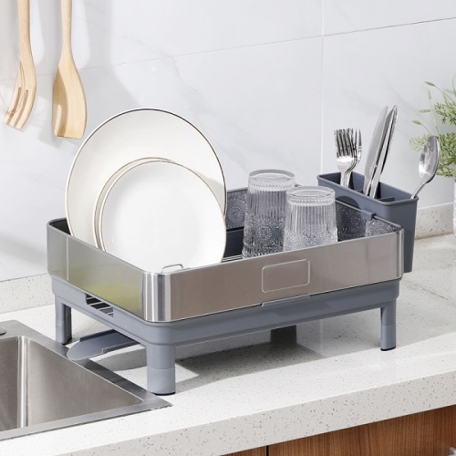 Rack de séchage à vaisselle en acier inoxydable durable