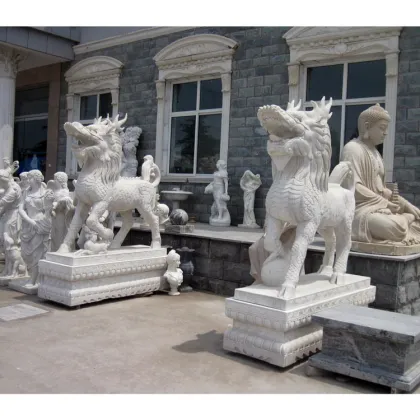 China style fengshui marble stone Pi Yao statue