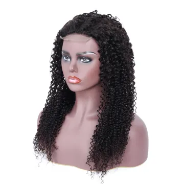 Unprocessed Peruvian Virgin Kinky Curly Human Hair Swiss Lace Front Closure Wig 4*4 Virgin Hair Cuticle Aligned Kinky Curly Wig