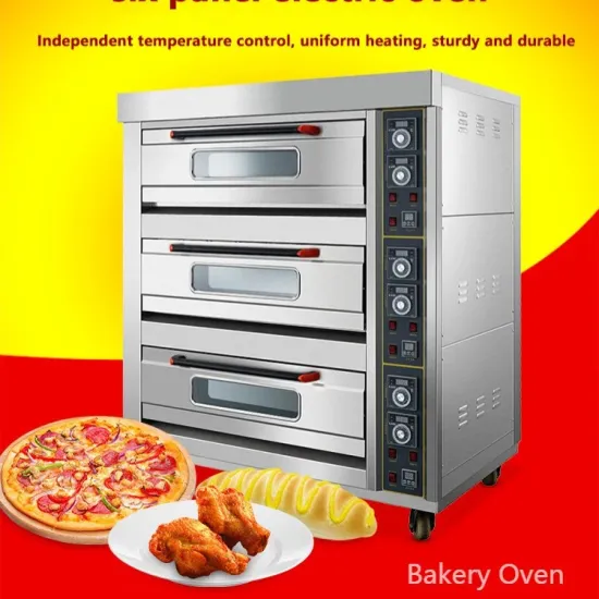 Professional Bakery Supplies Multifunction Electric Gas Baking Stove 3 Deck 9 Tray Pizza Cake Bread Oven