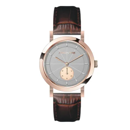 Men`s Ultrathin Swiss Quartz Watch Genuine Leather