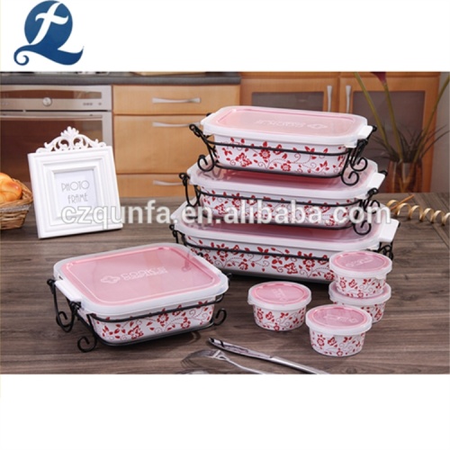 Conjunto cerâmico feito sob encomenda por atacado de Bakeware da multi camada