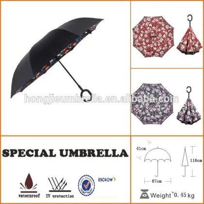 UV protection new style 23'' vinyl umbrella,reverse umbrella, inverted umbrella with C Handle