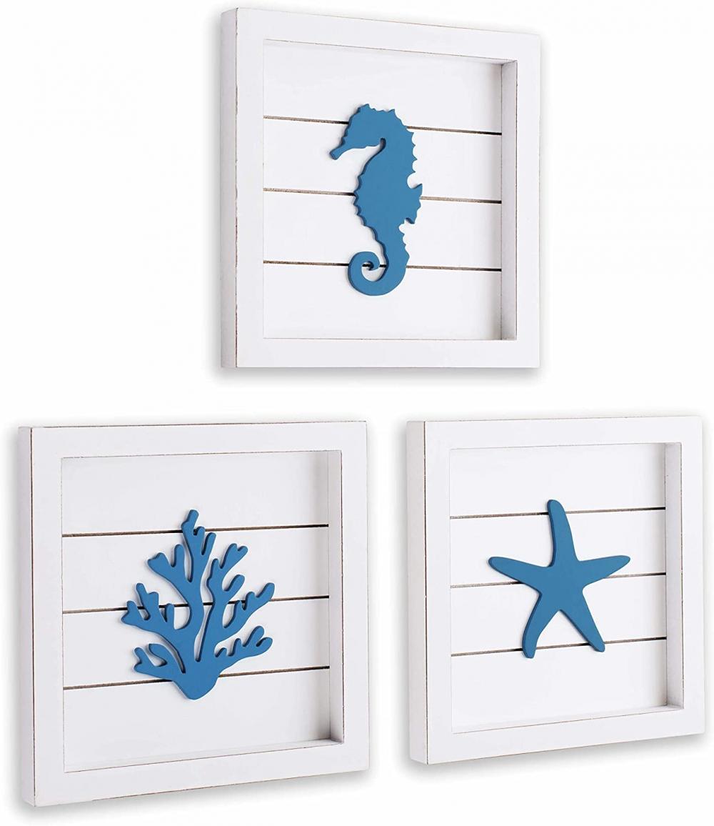 Decoración de la pared de la playa azul costero