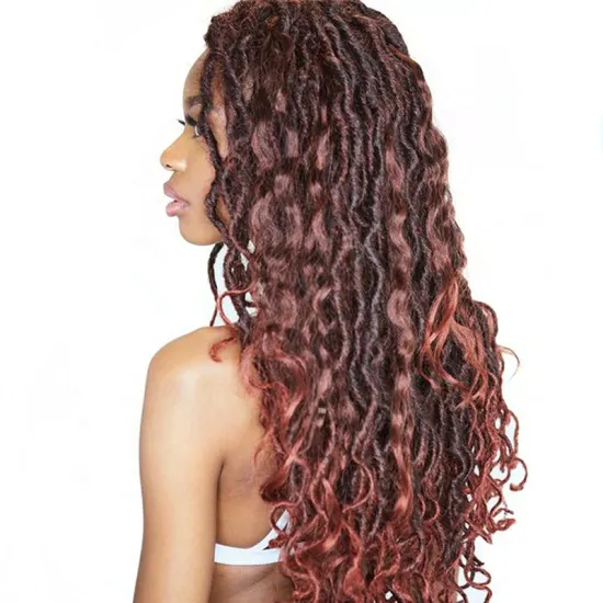 Mermaid Locs curly faux locs crochet hair 20 inch hair-extensions synthetic hair with 18 roots/pack ombre Pre Looped