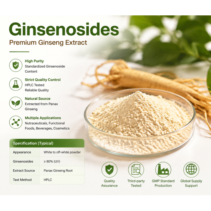 Ingrediente del extracto del 80% del polvo de ginsenósidos