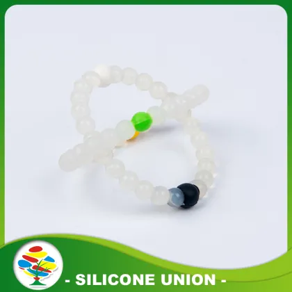 Cheap White Bracelet,Circular Bead Silicon Bracelet