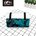 Custom tropical leaf flavour style PU leather handbag cosmetic bag pencil case&bag multifunctional bag