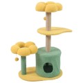 Stylish Cat Climbing Tree Wooden Sisal Indoor Scratching Post Multi Tier Activity House Comfortable Lounge Platform Carton