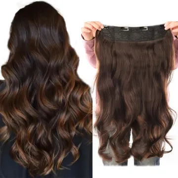 24 inch Fluffy Natural Blonde Brown Black Long Ocean Wavy One Piece Clip in Hair Extension Hairpiece Synthetic Hair Extensions