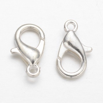 1000pcs 12mm Silver Plated Zinc Alloy Lobster Claw Clasps - Pandahall