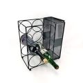 6 Bottle Wine Rack With Mesh Cork Basket