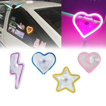 Universal Colorful Heart Neon Sign LED Light for Car Styling