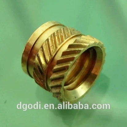small brass knurled recessed nut for plastic