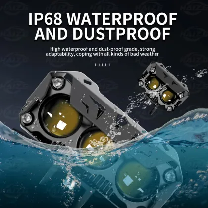 Xenplus 60W 6000K Waterproof Fog Spotlight - Dual Color Flashing Motorcycle Lighting System