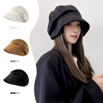 Wholesale High Quality Suede Octagonal Beret Hat for Women