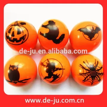 Orange Rubber Balls Cheap Halloween Printing Bouncy Ball
