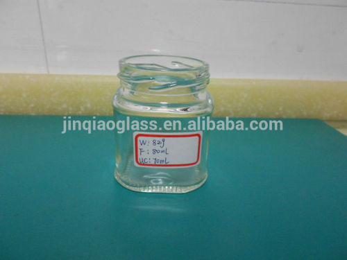 70ml clear glass sauce jar