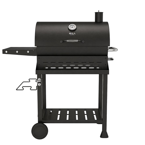 Ahumador resistente de la parrilla del Bbq del carbón de leña del barril con la puerta de acceso lateral y la bandeja de carbón de altura ajustable