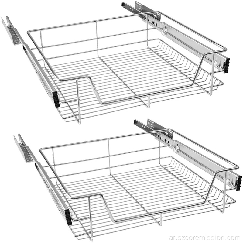 سلة مطبخ قابلة للسحب مطلية بالكروم 2 × 60 سم