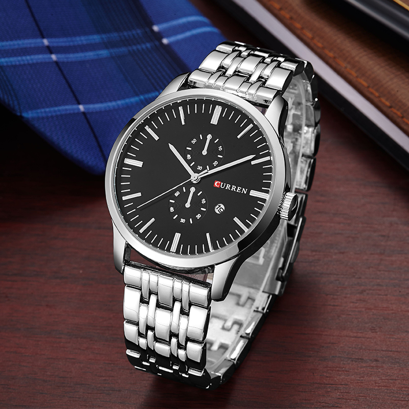 odm brand business wris watch two eyes dial quartz watch