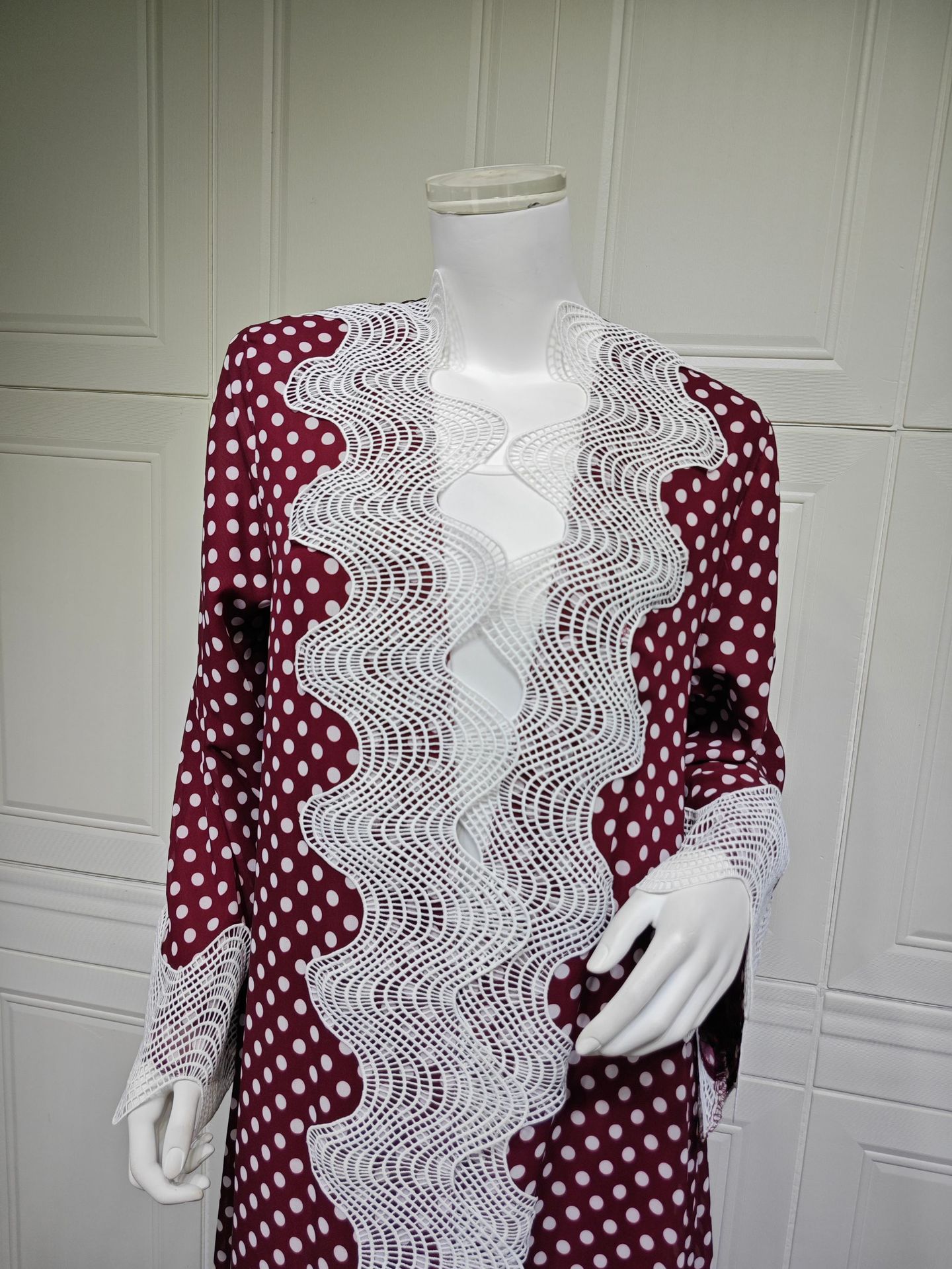 Polka Dot Chiffon Abaya MQ297 (5)