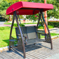 Modern Outdoor Rattan Swing Rocking Chair PE Metal