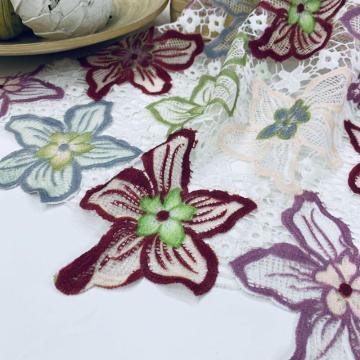 Gorgeous Printed  Flowers Chemical Lace Embroidery Fabric