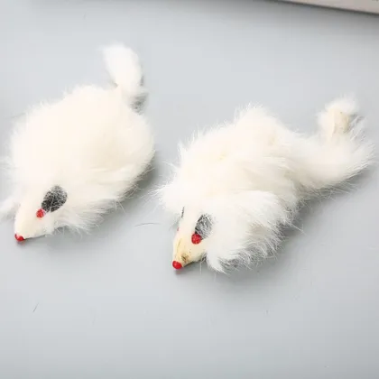 Factory price wholesale large Real Rabbit Fur pet Mice cat toys