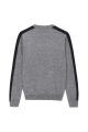 Pullover girocollo da uomo in maglia jacquard con maniche a contrasto