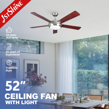1stshine 52" Modern Ceiling Fan with LED Lighting and Wooden Blades