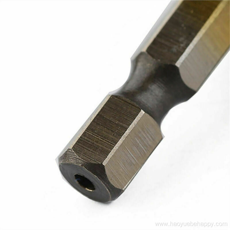 Coated Hex Shank Straight Flute Step Drill Bit