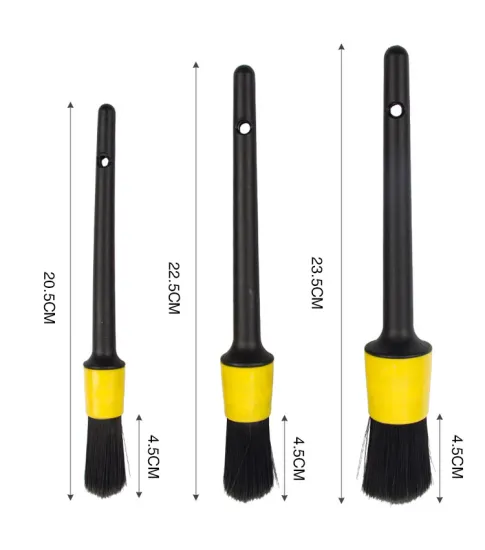 Comprehensive Car Cleaning Kit: 3-Sized Soft Brushes for Interior, Exterior, Wheels, Rim Wash, Air Vent Dusting & More