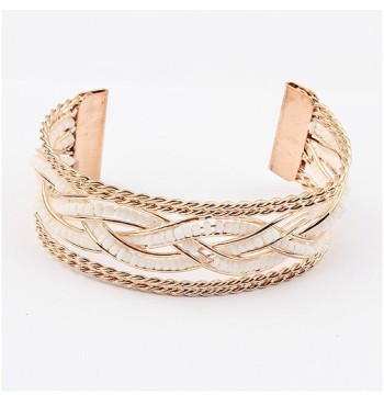 Wholesale fashion metal cuff bracelet gold plated bangle 2 colors