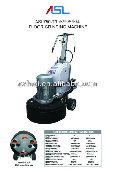 Floor grinding machine with high efficiency