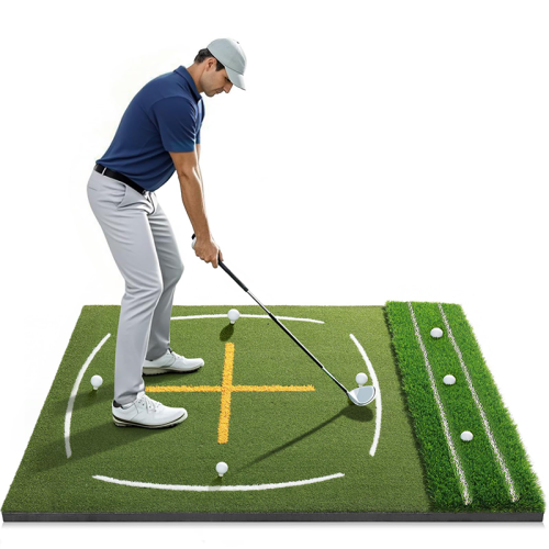 Estera para golpear golf de 5x4 pies de doble línea