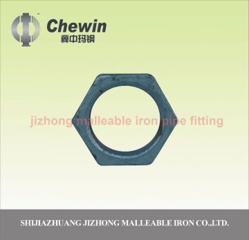 electric galvanized malleable iron pipe fitting hex backnut