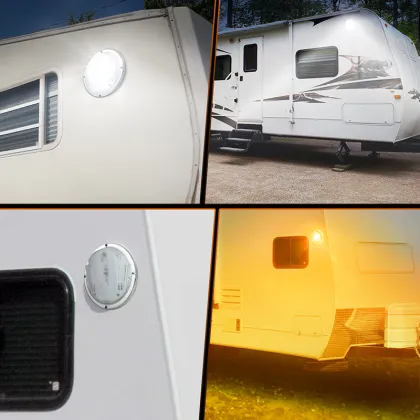 OVOVS 8.5 Inch Round RV Exterior Porch Light