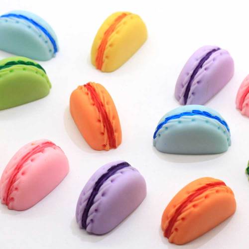 Kolorowe sztuczne półokrągłe ciasto żywiczne słodkie herbatniki Cabochon Charms na breloczek do kluczy Biżuteria dla dzieci