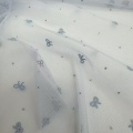 Abito in tulle di poliestere con fiocco a pois argento per ragazze