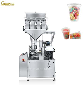 Automatic Rotary Cup Filling and Sealing Machine for Candy Granules
