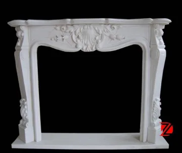 Marble electric fireplace mantel