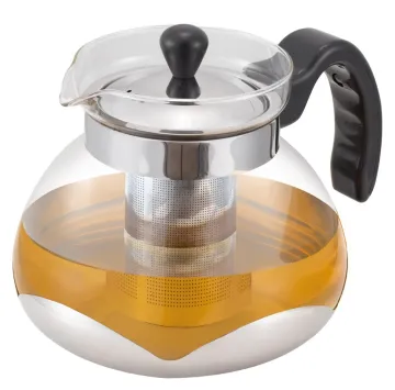 fashion glass teapot, stainless steel flower pot, borosilicate glass kettle